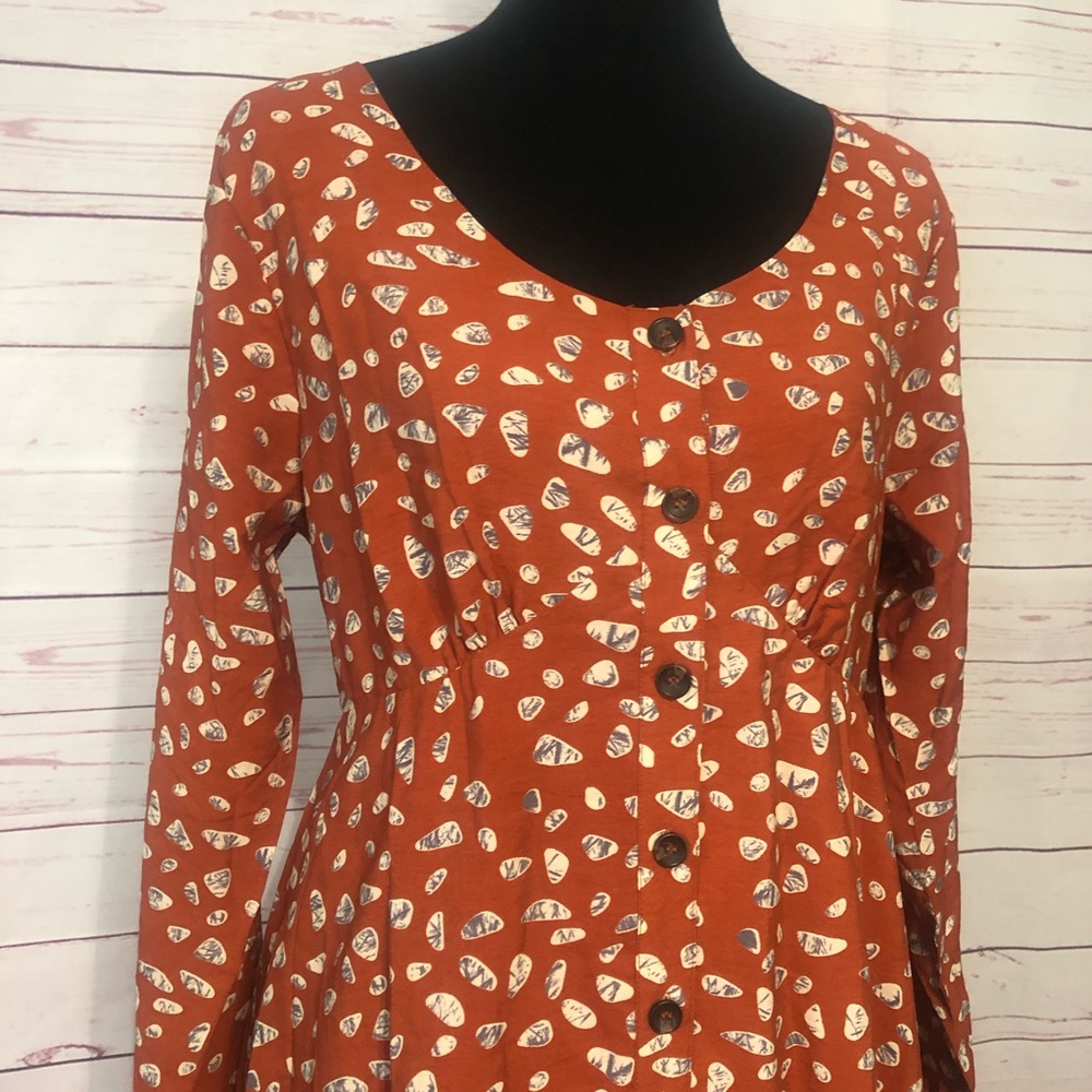 🍁HOST PICK 🍁NWT Kori America Empire Waist Button Down Shift Dress - Picture 3 of 10